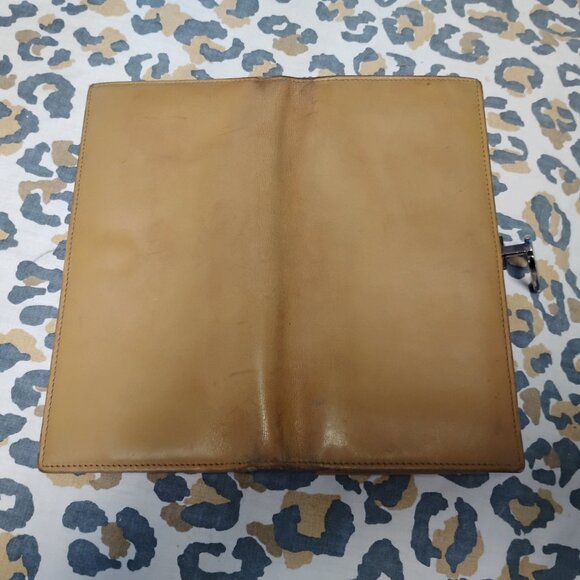 ❤️Vintage GUCCI Distressed All Leather Clutch 6 Id Checkbook Wallet - Picture 7 of 8